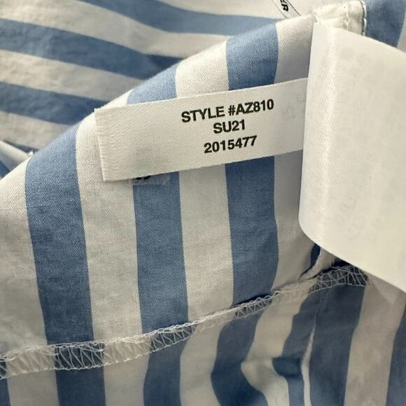 J Crew Harborfront Carol Stripe Button Down Cotton Puff Sleeve MIDI Dress (XL) - Picture 16 of 16